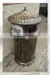 Outdoor Unique Cast Iron Trash Can thumbnail-1