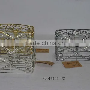 Rectangular Gold Chrome Basket thumbnail-2