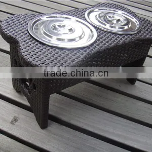 Stainless Steel Rattan/Wicker Dog Bowl thumbnail-1