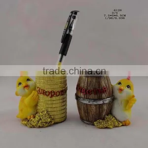 Resin Chick Figurine Pen Container for New Year Symbol Decor thumbnail-1