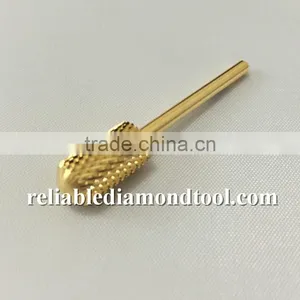 Total Length 40MM Shank Diameter Barrel Ball Golden Carbide Burr for Nail HUAXING JIANGYIN thumbnail-2