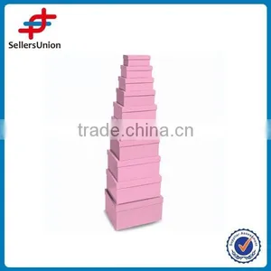 10 Pcs Paper Gift Box Set, Pure Pink Gift Box thumbnail-1