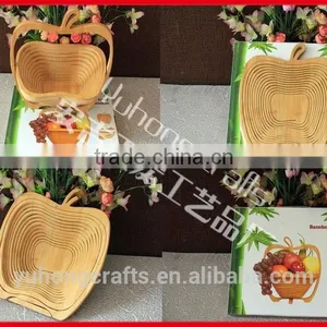 Apple Shape Chinese Bambooo Crafts Fruit Basket thumbnail-1