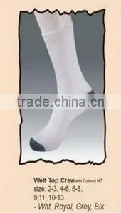 Crew All White With Black Heel Contents:-80% Cotton and 20 % Manmade Yarn Color: - Black-Grey-Blue thumbnail-1