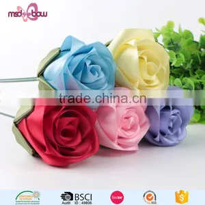 Handmade Satin Ribbon Wedding Bouquet Flowers thumbnail-3