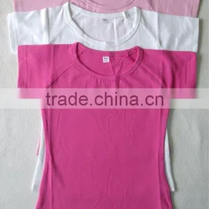 Girls Raglan Sleeve Blank T-shirts, 95%cotton 5%spandex Girl's Blank T-shirt thumbnail-1