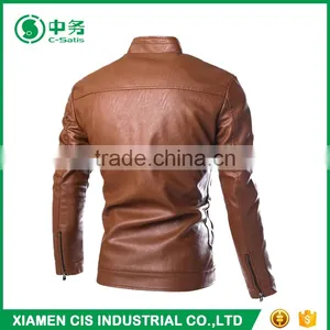 Cheap Price Wholesale Pakistan PU Leather Jackets for Men thumbnail-5