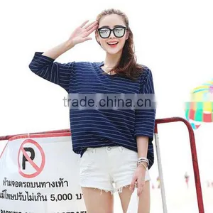Female Striped 7 Minutes of Sleeve T-shirt thumbnail-4