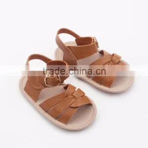 Wholesale Latest Design Leather Baby Kids Leather Rubber Sandals thumbnail-1