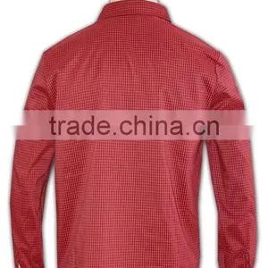 100% Cotton Design China Made Black Brim Mens Maroon Color Cotton Shirt thumbnail-3