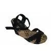 Fashion PU Material Black Color Ladies Wedge Sandals With 10.5cm Heels thumbnail-1