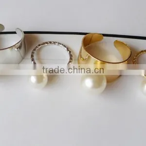 2Pcs/Set Gold Silver Pearl Stack Plain Band Midi Tip Finger Above The Knuckle Open Ring thumbnail-5