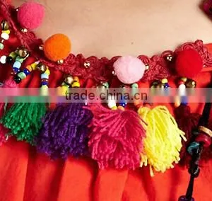 2015 New Design of Orange Linen Cotton Mommy and Me Party Dress for Hallowmas Party Clothes thumbnail-2