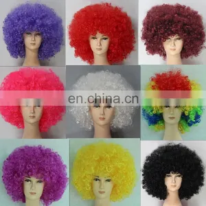 Football Fans Curly Wig Coloured Synthetic Wig With Fashion Design FW2166 thumbnail-1