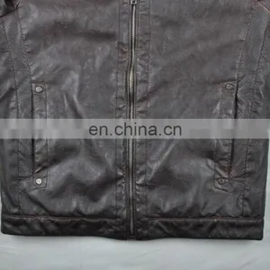 2015 Last Fashion Mens Handsome Motrocycle Slim Fit Leather Jacket thumbnail-5