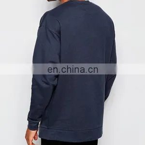 Wholesale Custom Men's Plain Crewneck Zipper Oversized Sweatshirts/Sweatclothing thumbnail-3
