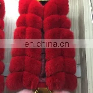 Factory Price Red Fox Fur Vest For Lady thumbnail-5