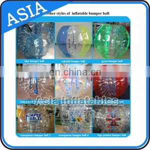 2017 Hot-selling Half Color Inflatable Green Bumper Battle Ball Bubble Bowling Ball Suits thumbnail-3