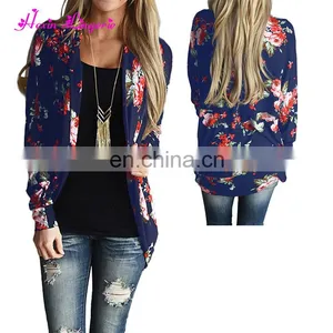 Hot Selling Boho Irregular Long Sleeve Wrap Floral Cardigan 2017 Women thumbnail-2