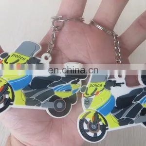 High Quality 3d Raised Logo Mini Moto Shaped Pvc Keychain thumbnail-6