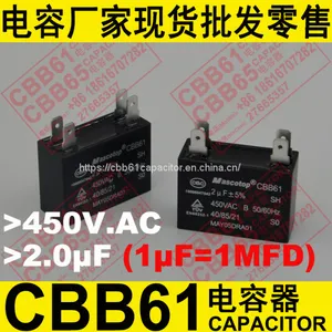 450V.AC 2.0uF±5% CBB61 Capacitor for Air Conditioner thumbnail-4