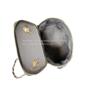 Low MOQ Fashion Designer Quilt Bag Soft Velvet Pear Studs Top Zipper Hot Sell Chain Shoulder Crossbody for Women 2020 Handbag thumbnail-3
