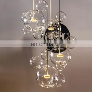 Modern Cear Bubbles Decorative Glass LED Hanging Pendant Light Chandelier thumbnail-4