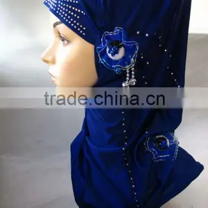 A527 Newest Design One Piece Muslim Long HIJAB 4 Flowers Islamic Hijab thumbnail-1