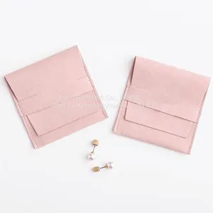 Manufacturer Makes Jewelry Storage Bag, Ring Earring Jewelry Packaging Bag, Suede Leather Super Fiber Flap Bag thumbnail-3