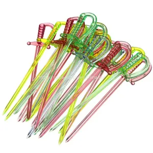 Plastic Sword Food Pick in One Random Color Cupcake Toppers Decoration Supplies Sword Toothpicks thumbnail-1