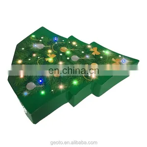 Christmas Tree Shaped Paper Cardboard Chocolate Gift Box With Light thumbnail-3