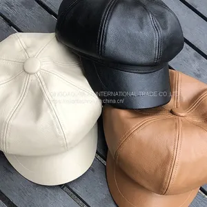 Women's Fashion Genuine Leather Caps thumbnail-1