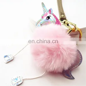 Hot Sell Cute Decoration Pink Animals Top Ball Decoration For Handbag And Key thumbnail-5