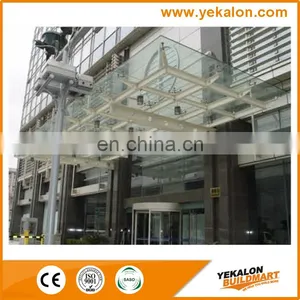 Best Choice Exceptional Quality Large Outdoor Decorative and Practical Tempered Glass Entrance Awning Canopy System thumbnail-5