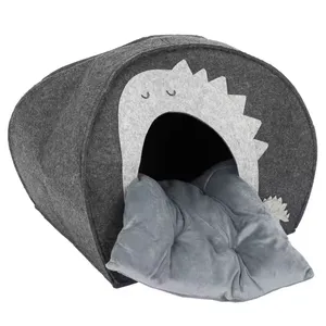 Winter Soft Warm Semi-Enclosed Cat Litter Dog Bed House Indoor Cozy Comfy Pet Cat Bed thumbnail-3