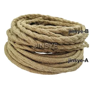 CE VDE SAA UL Electrical Wire Braided Hemp Rope Wire Cable Twisted Jute Rope Cable thumbnail-1