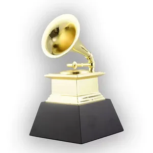 In-Stock Wholesale: High-End, High-Quality Metal Grammy Award Trophy Replica Replicas—Customizable With Engraved Logos and Text thumbnail-4