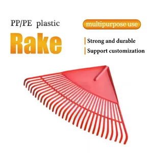 Garden Rake Leaf Rake Garden Rake With Handle Optional Long Handle Plastic Fan Head For Lawn Leaves Yard Cleaning Wholesale thumbnail-1
