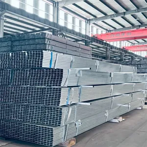 15mm 20mm 40mm 50mm 80mm 100mm Hot Dipped Galvanized Steel Square Pipe / Rectangular Steel Tube / Steel Hollow Section Pipe thumbnail-3