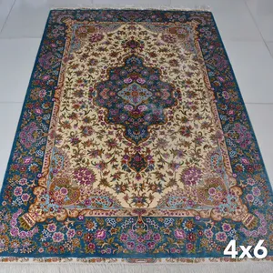 4x6ft Handmade Silk Persian Carpet for Bedroom and Study Room thumbnail-4