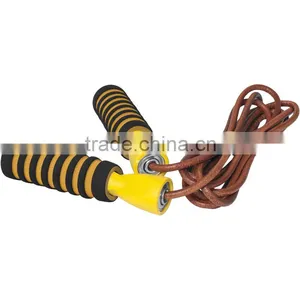 Fitness Training Loss Weight Light Brown Leather Jump Rope thumbnail-3
