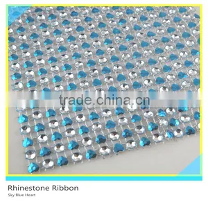 Silver Rhinestone Mesh Ribbon Plastic Round Crystal Rhinestone Mesh Roll 5 Yards 10 Rows thumbnail-5