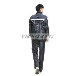 100% Waterproof Hood With a Brim Riding Reflective Raincoat thumbnail-2