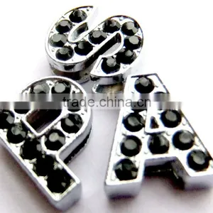 10MM Black Color Stone Zinc Alloy DIY Letters thumbnail-1