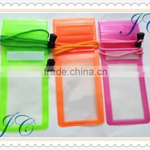 Fashion Colorful PVC Plastic Mobile Phone Waterproof Bag With String for Promotion thumbnail-1