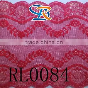 Embroiodery Technics Chinese Red Wide Spandex Bra Lace Trim thumbnail-1