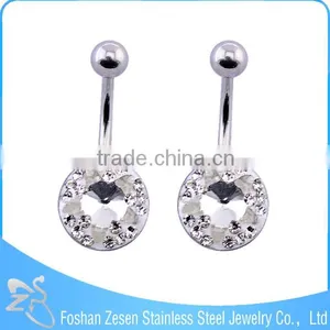 Factory Direct Sale Fashion Clear Crystal Wholesale Surgical Steel Navel Belly Ring thumbnail-5