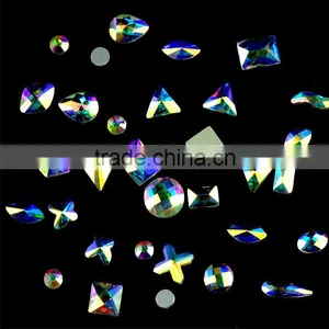 Crystal AB Rhinestone Nail Art Rhinestones in Different Shapes, Crystal AB Nail Art Flatback Rhinestone From CRYSTAL ACE thumbnail-1
