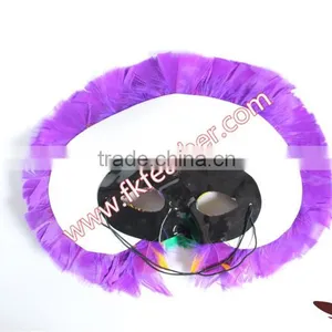 Party Supplies Kids Rainbow Turkey Feather Venetian Mask For Sale thumbnail-4