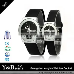 Stainless Steel Water Resistant Leather Band Couple Factory Watch thumbnail-1